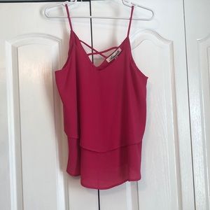 Francesca’s Pink flowy top, size M